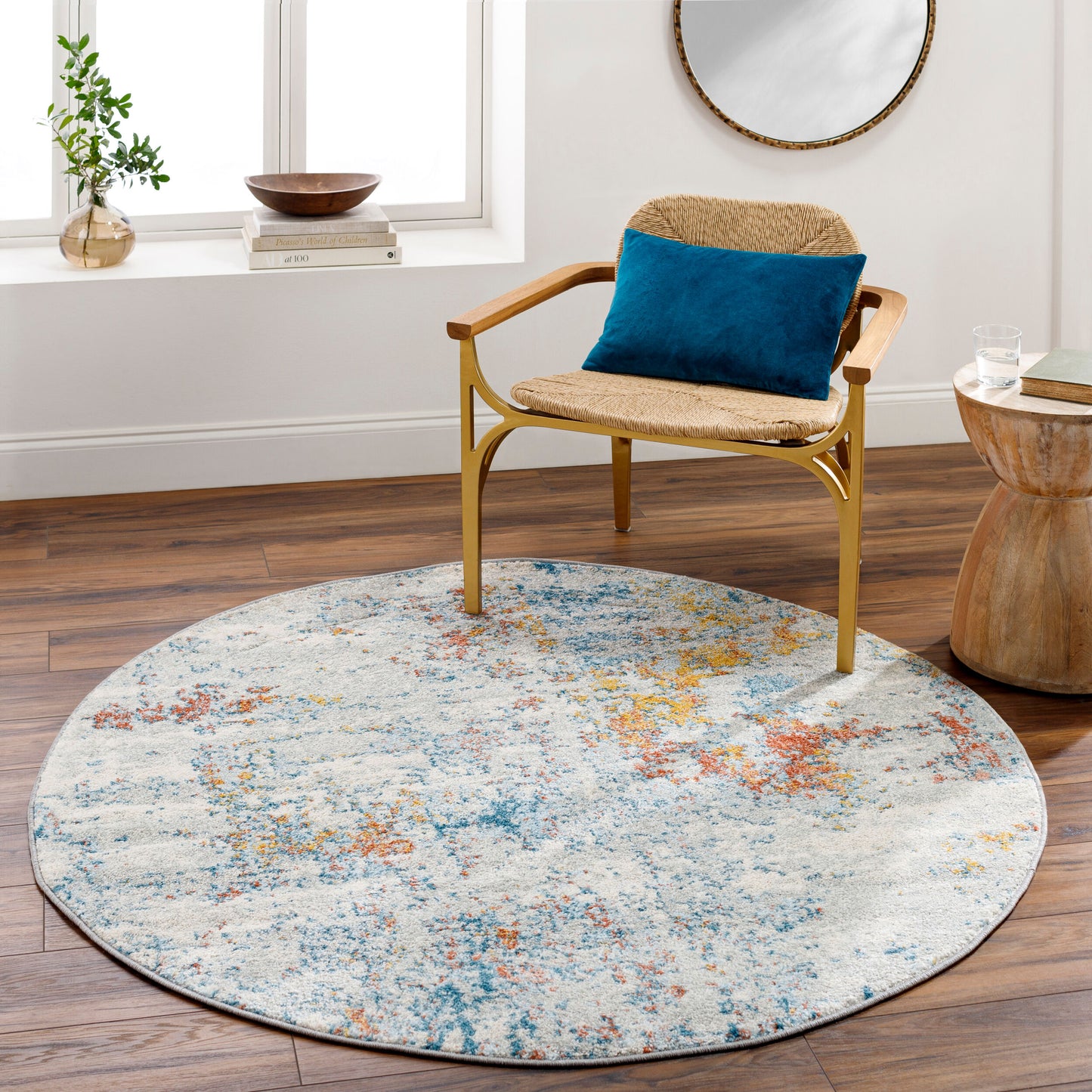 Sunderland SUN-2335 8ft Round Machine Woven Area Rug