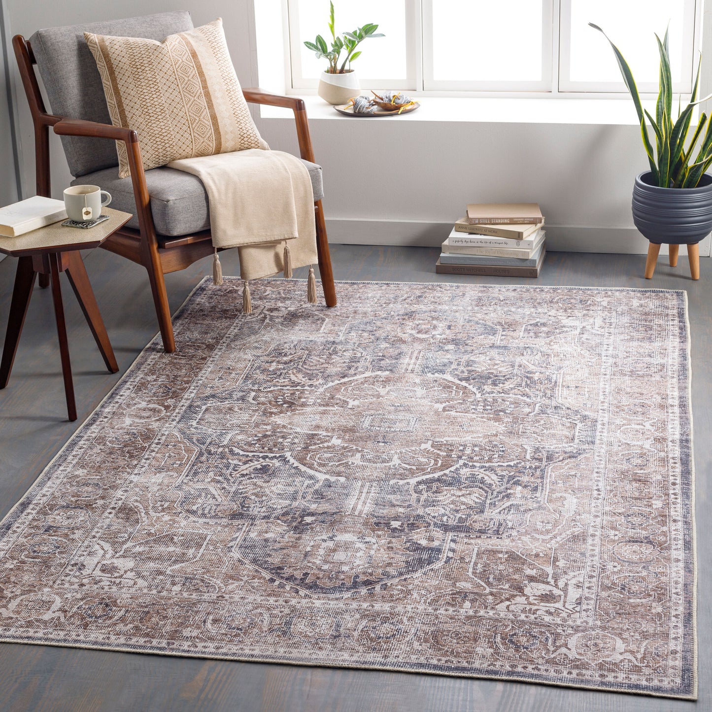 Tahmis THI-2700 6' x 9' Machine Woven Washable Area Rug