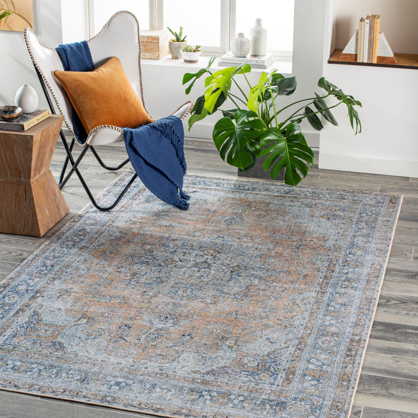 Tahmis THI-2705 5' x 7' Machine Woven Washable Area Rug