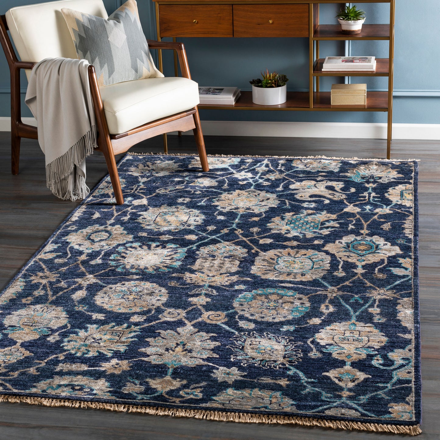 Theodora THO-3007 8ft Runner Handmade Faux Silk Runner Rug