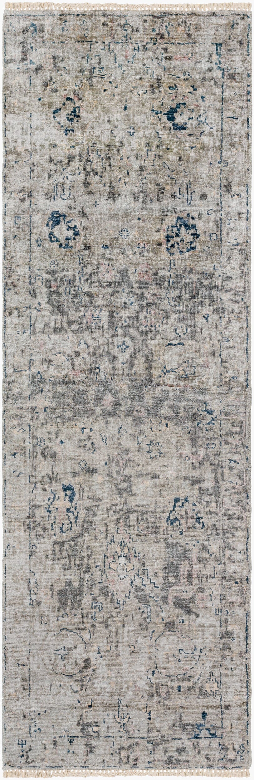 Alfombra de seda sintética Theodora THO-3009 de 2,4 m, hecha a mano