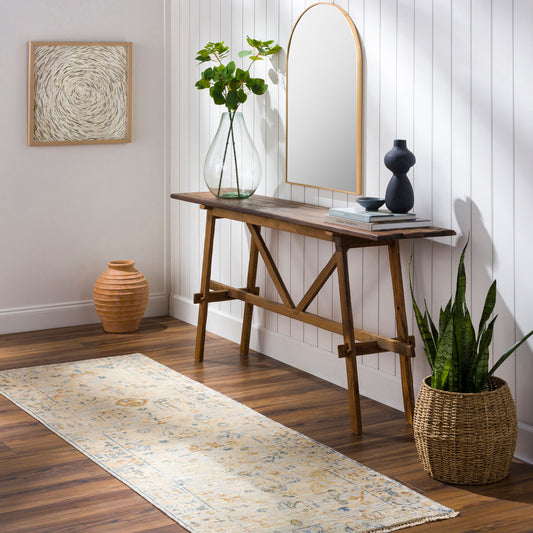 Alfombra de seda sintética Theodora THO-3010 de 2,4 m, hecha a mano