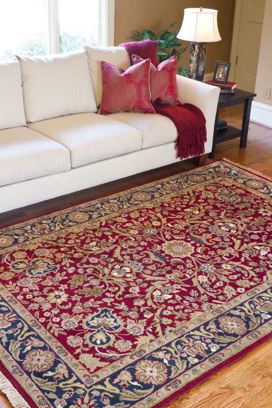 Alfombra redonda de lana Taj Mahal TJ-1143 de 2,4 m, hecha a mano