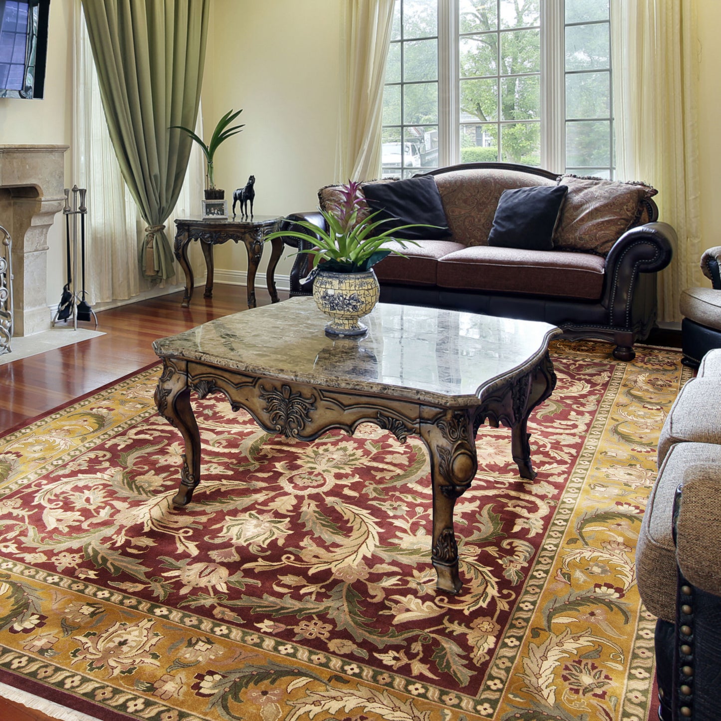Taj Mahal TJ-59 8ft Square Handmade Wool Area Rug