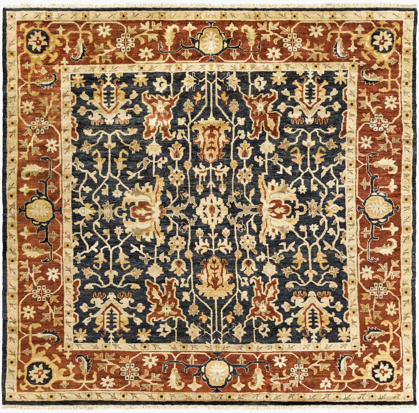 Taj Mahal TJ-6599 8ft Square Handmade Wool Area Rug