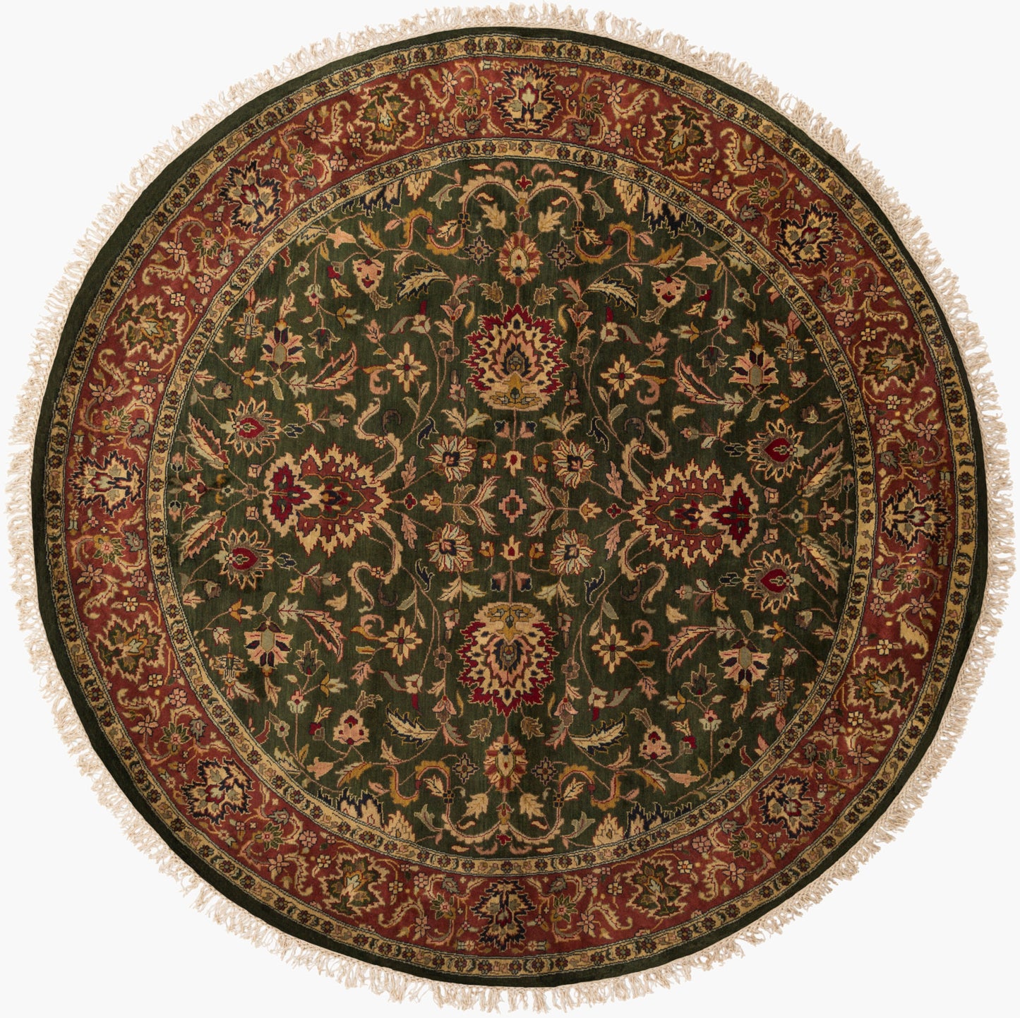 Taj Mahal TJ-837 8ft Round Handmade Wool Area Rug