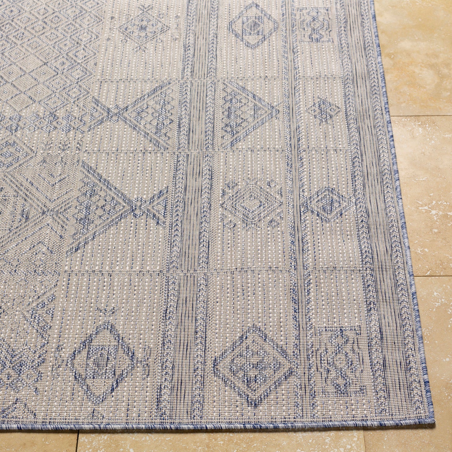 Alfombra Tuareg TRG-2306 de 2,44 m x 3,05 m, tejida a máquina, para interior y exterior