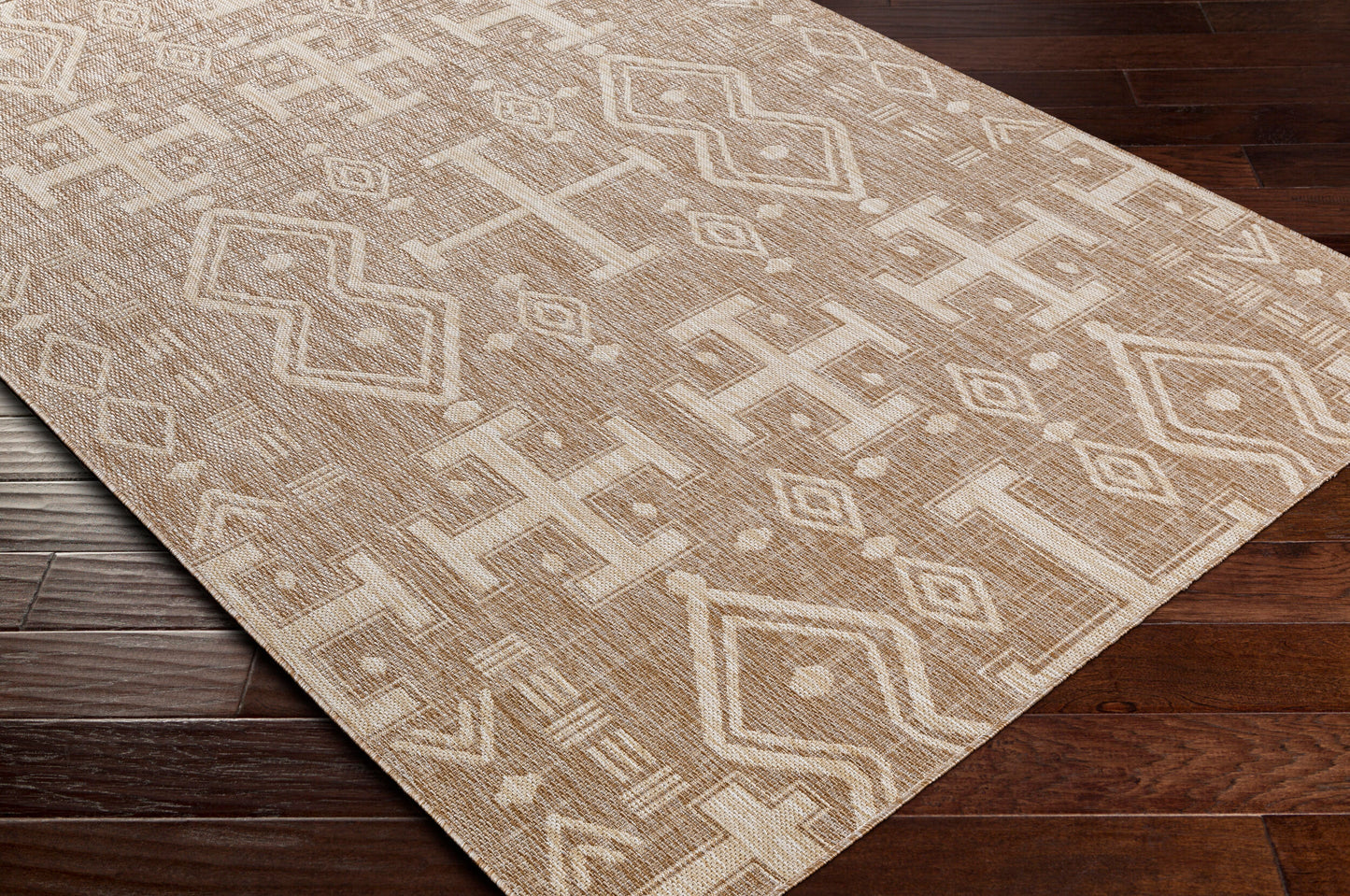Alfombra Tuareg TRG-2322 de 2,7 x 3,6 m, tejida a máquina, para interior y exterior