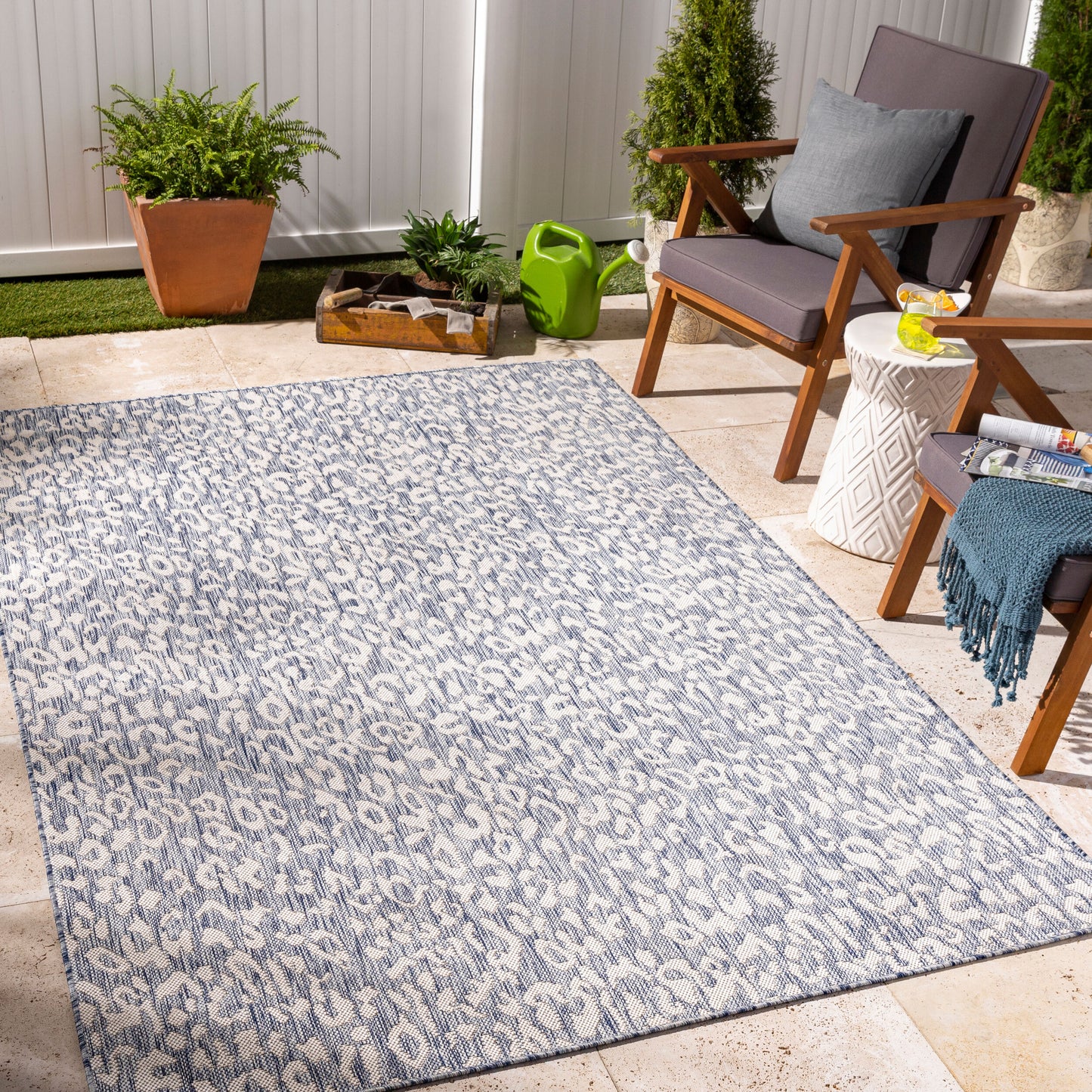 Alfombra Tuareg TRG-2362 de 1,52 m x 2,13 m, tejida a máquina, para interior y exterior