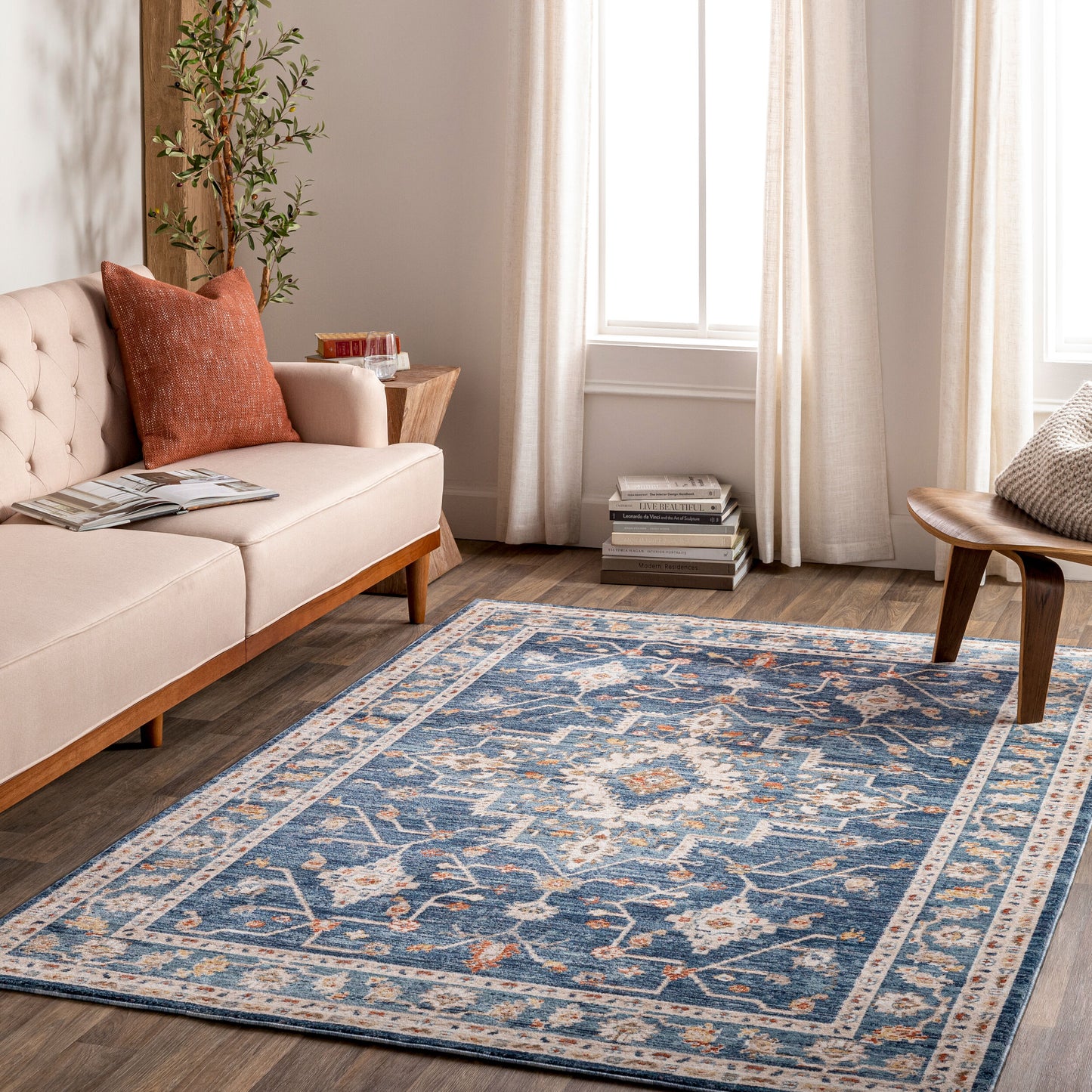 Truva TRV-2301 6ft Square Machine Woven Area Rug