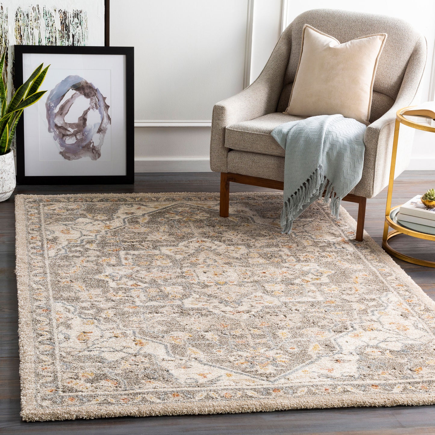 Tuscany TUS-2308 8ft Square Machine Woven Area Rug