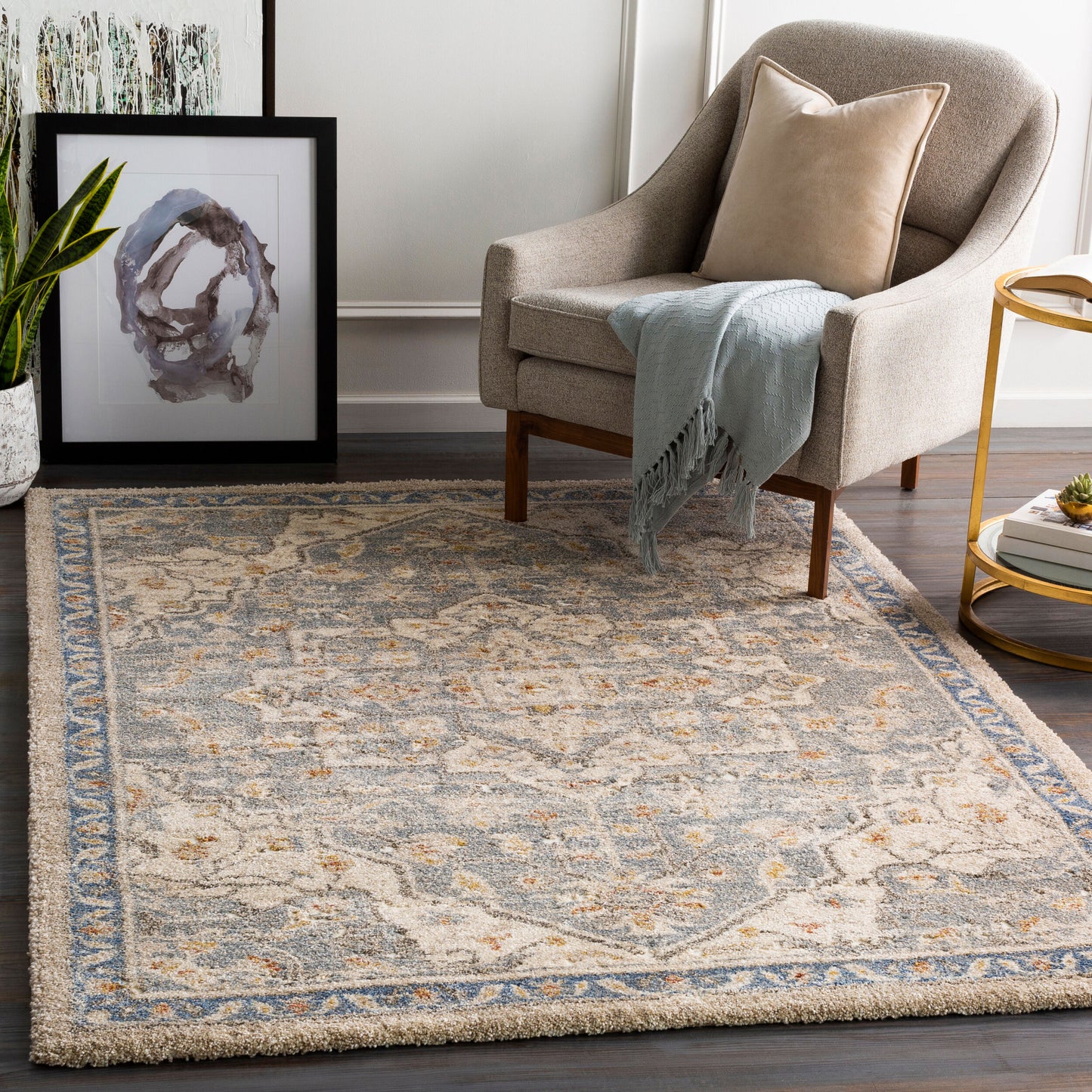 Tuscany TUS-2309 8ft Square Machine Woven Area Rug