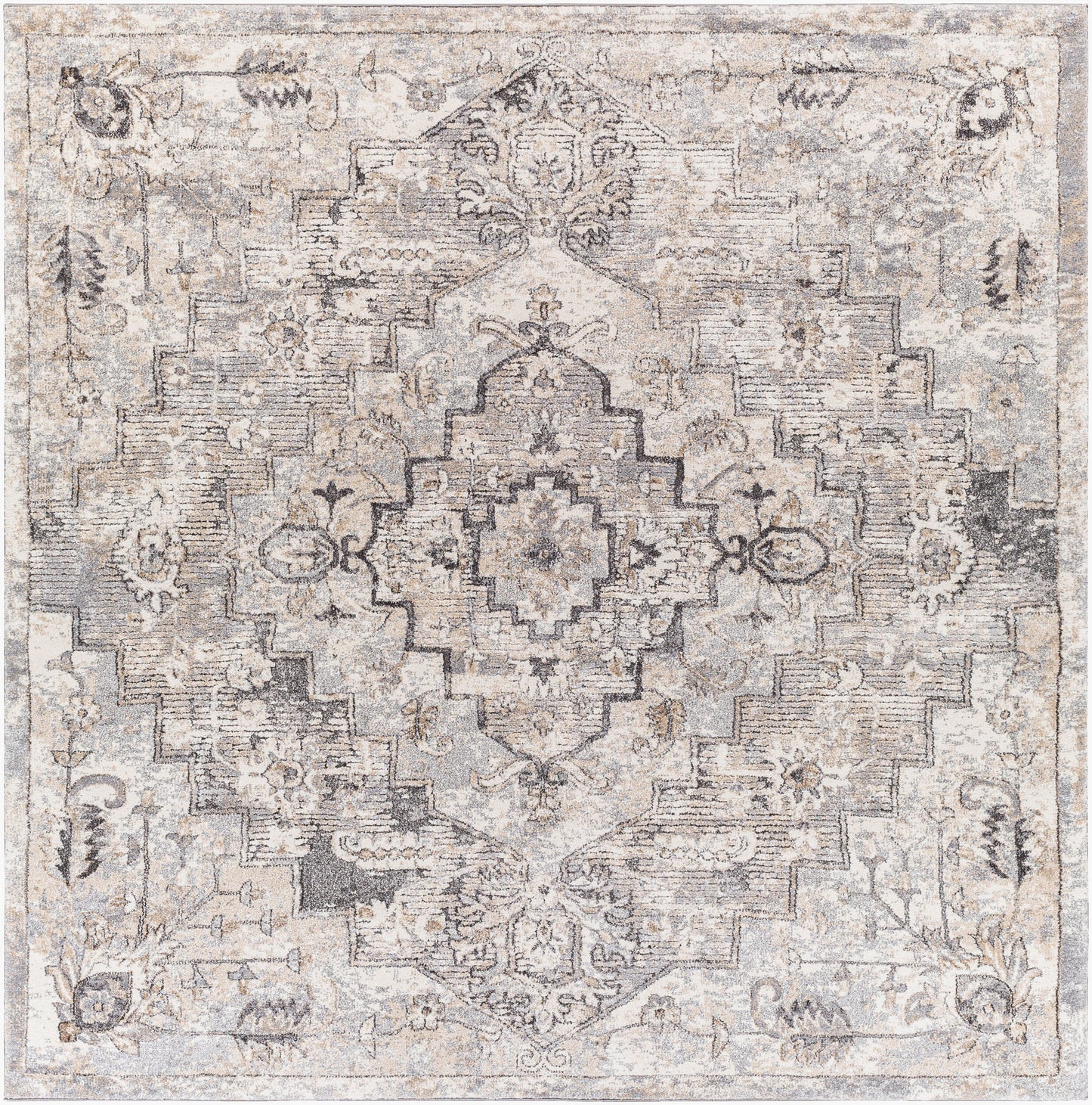 Tuscany TUS-2321 8ft Square Machine Woven Area Rug