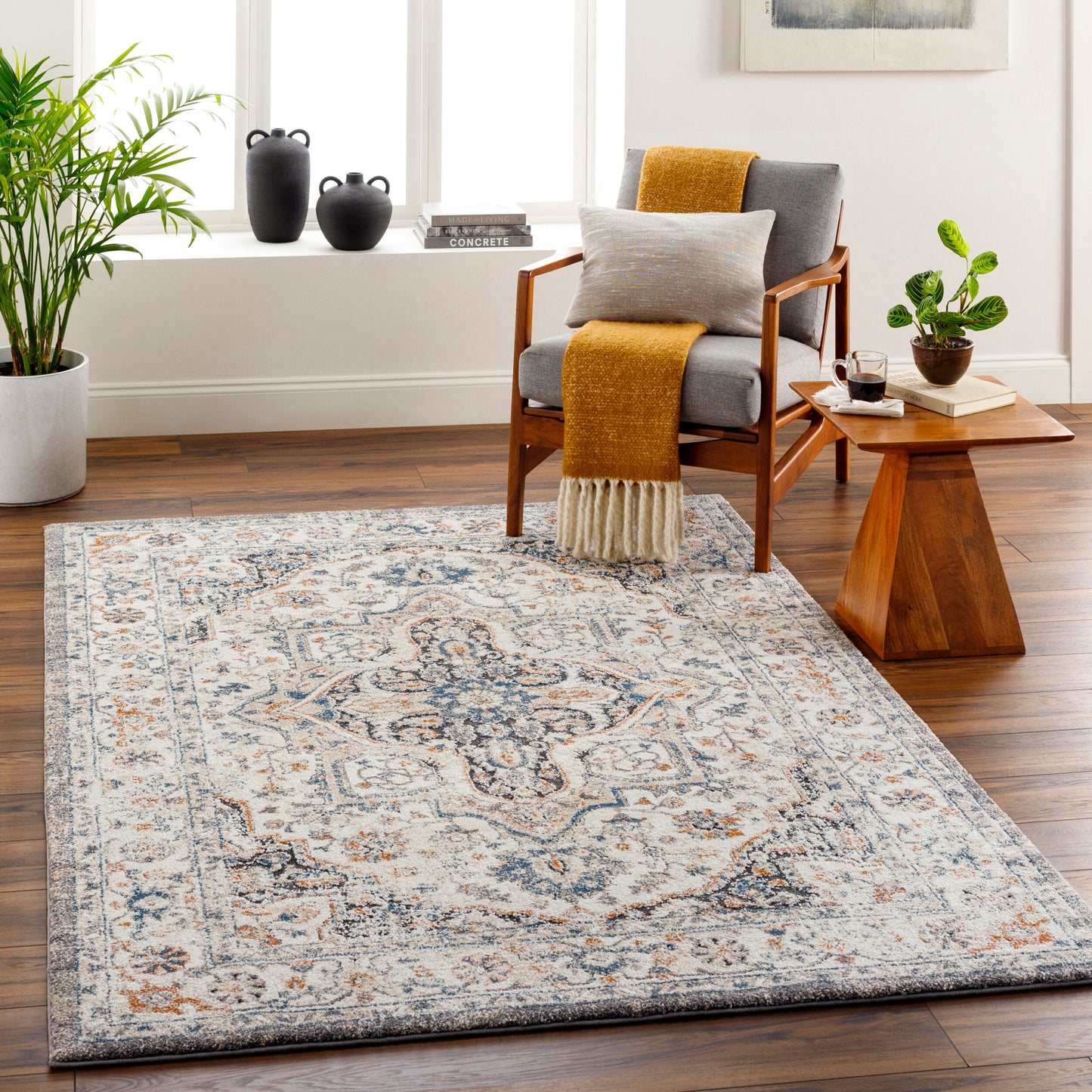 Tuscany TUS-2343 8ft Square Machine Woven Area Rug