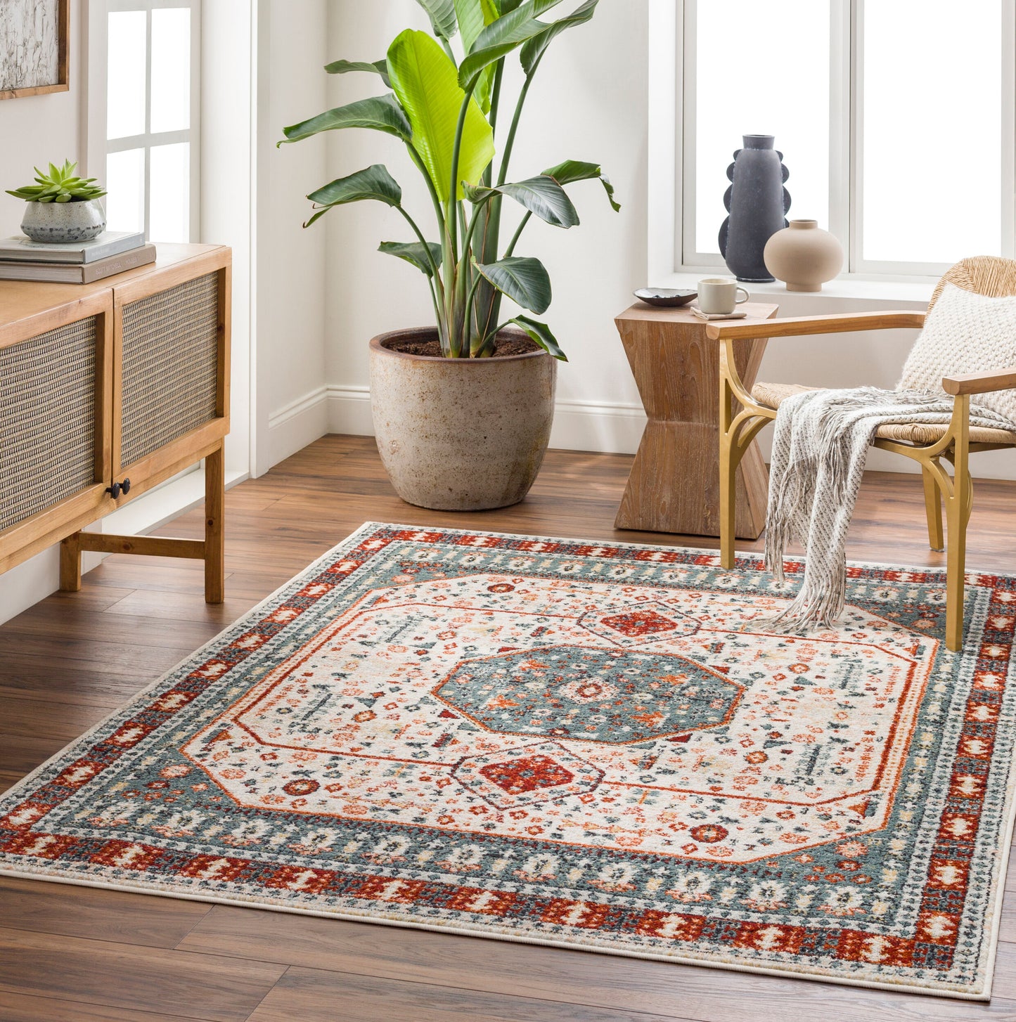 Alfombra tejida a máquina Tevazu TVZ-2338 de 1,52 m x 2,13 m