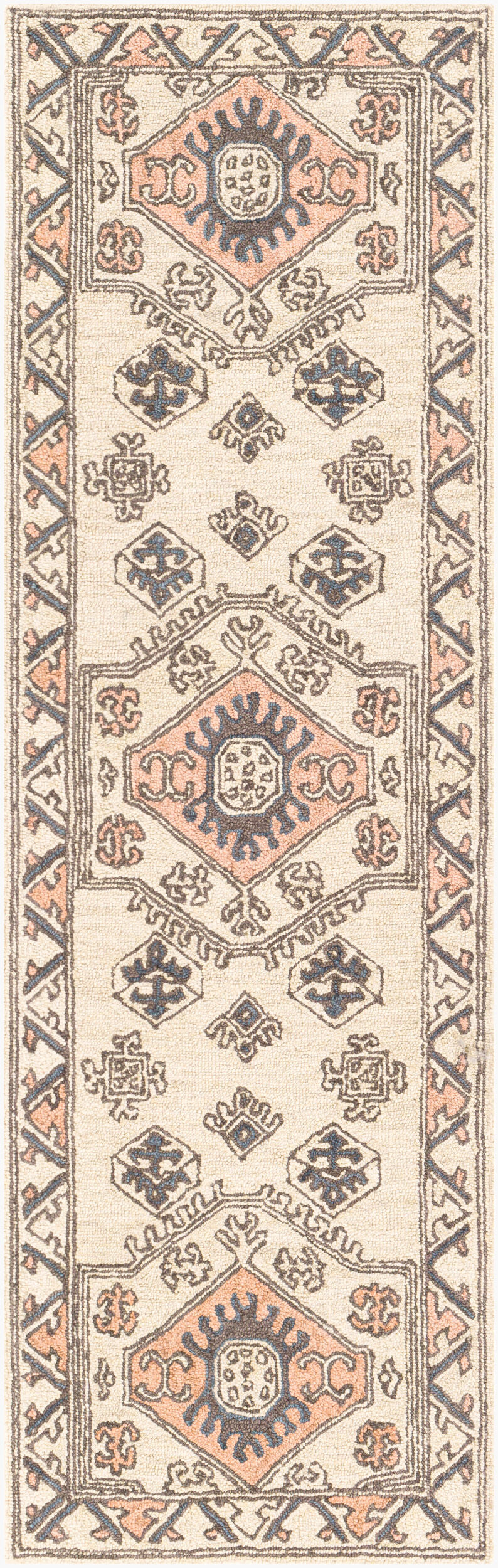 Urfa URF-2300 8ft Runner Handmade Wool Runner Rug