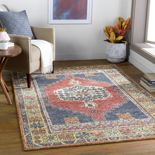 Urfa URF-2305 Alfombra decorativa de lana hecha a mano de 2' x 3'