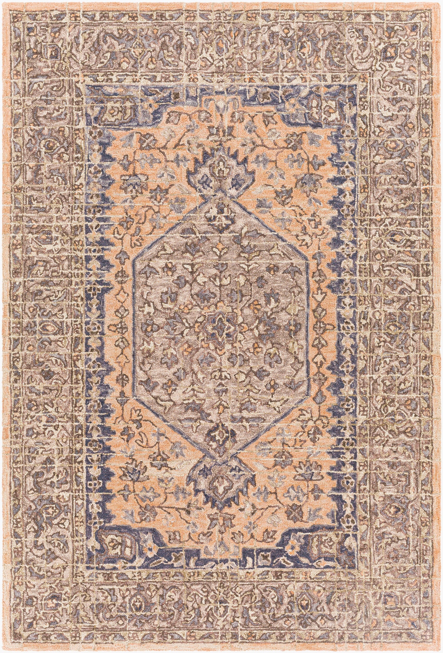 Urfa URF-2309 Alfombra decorativa de lana hecha a mano de 2' x 3'