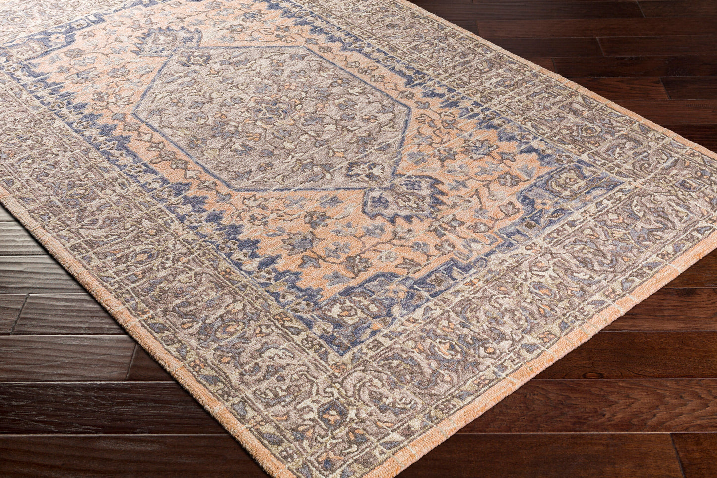 Urfa URF-2309 Alfombra decorativa de lana hecha a mano de 2' x 3'