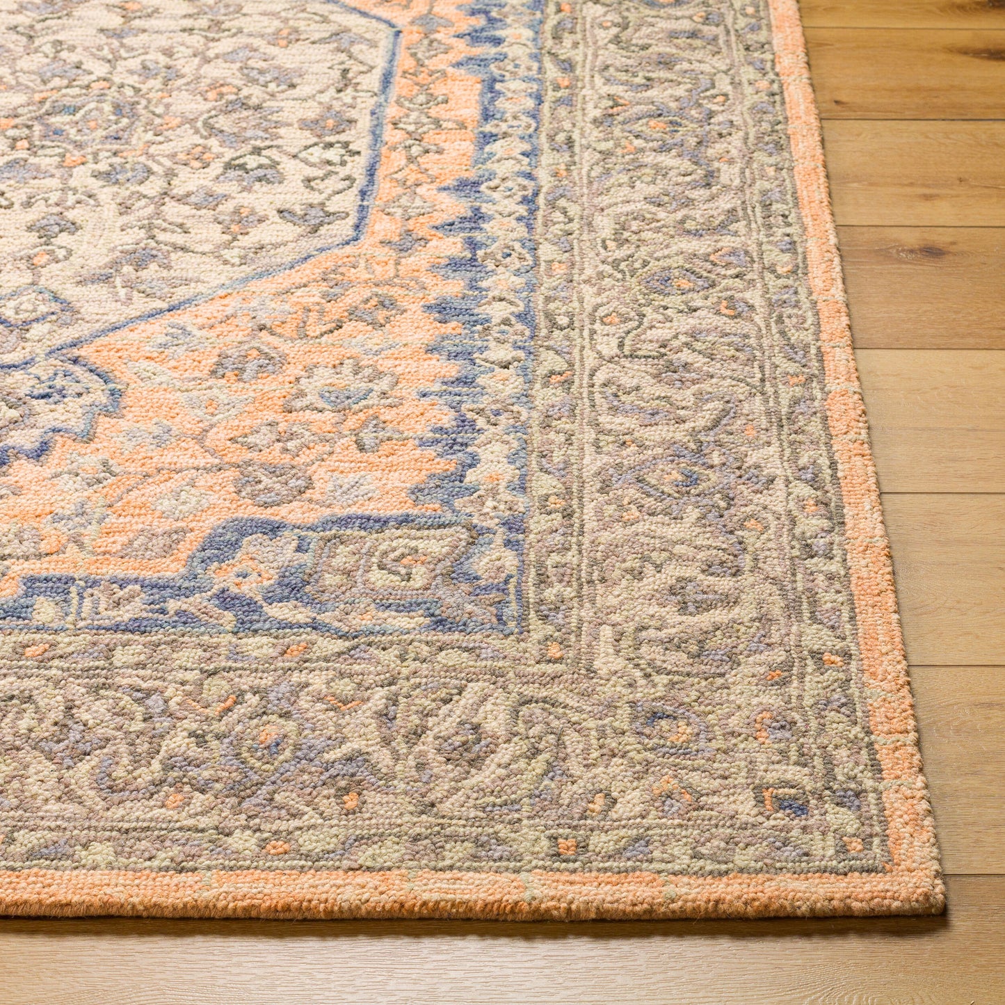 Urfa URF-2309 Alfombra decorativa de lana hecha a mano de 2' x 3'