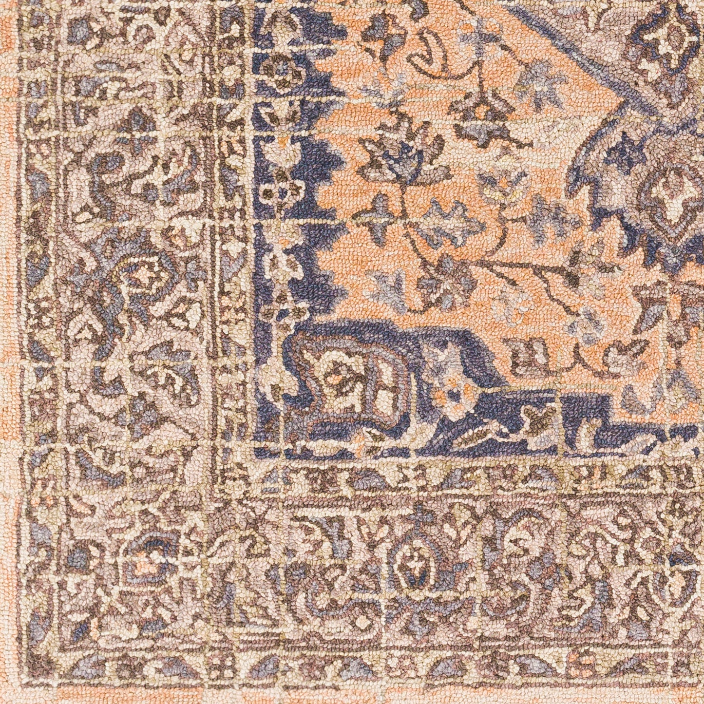 Urfa URF-2309 Alfombra decorativa de lana hecha a mano de 2' x 3'