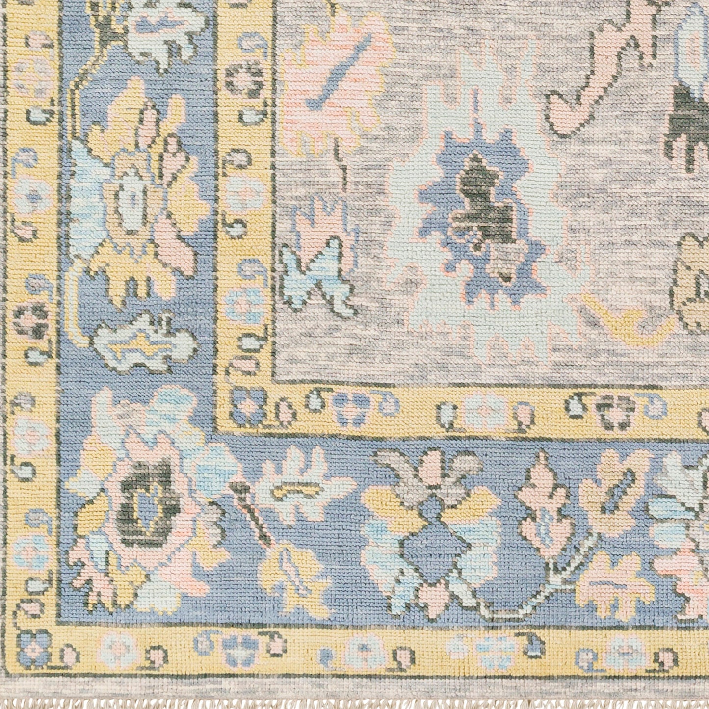 Alfombra de lana hecha a mano Ushak USK-2303 de 2,7 x 3,6 m