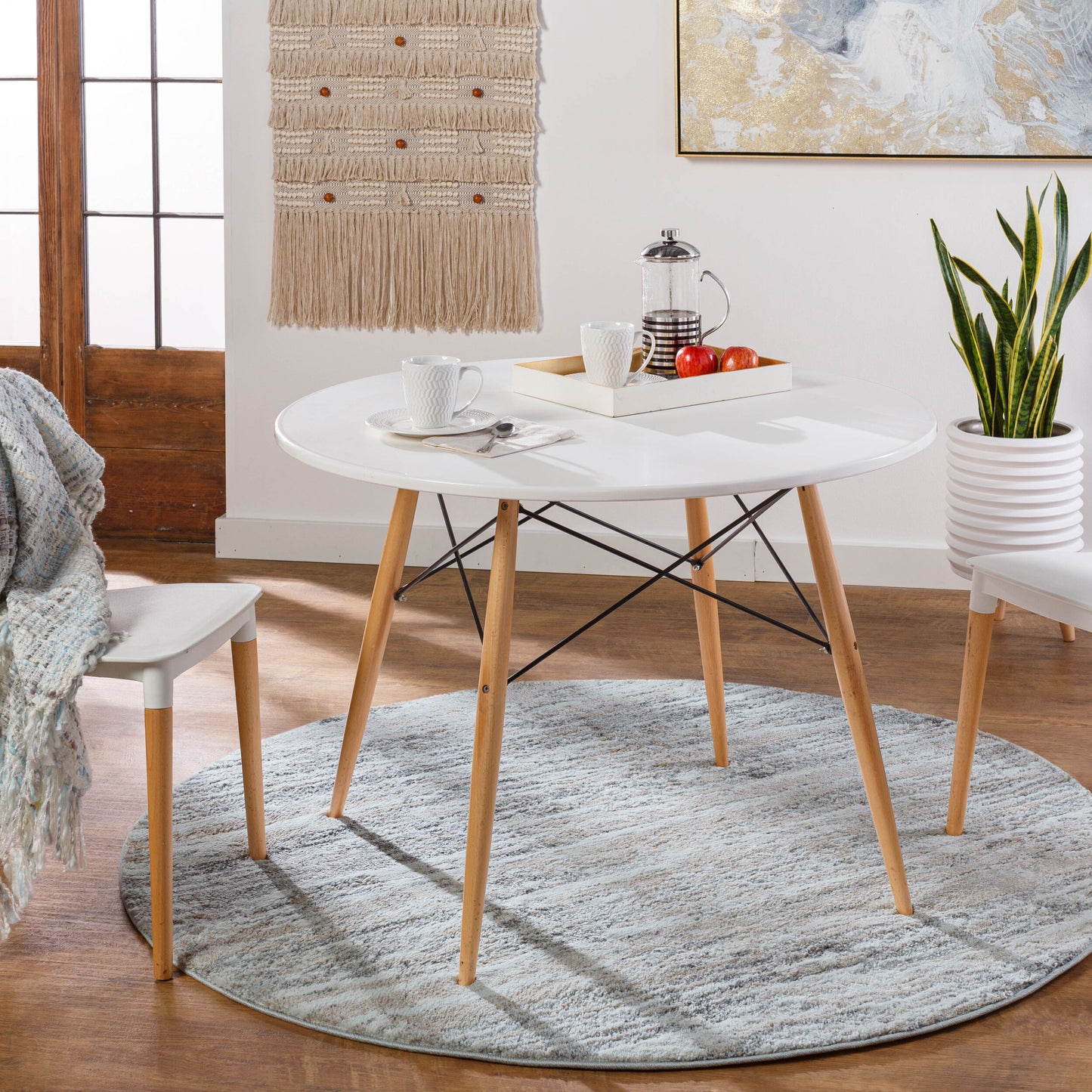 Venice VNE-2302 5ft Round Machine Woven Area Rug
