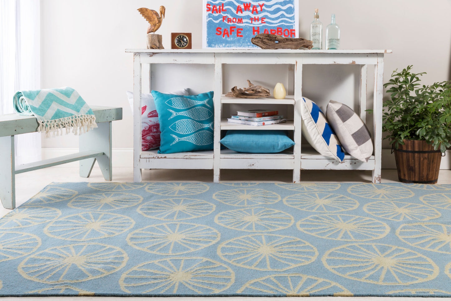 Yacht Club YTC-2018 8ft Runner Handmade Wool Runner Rug