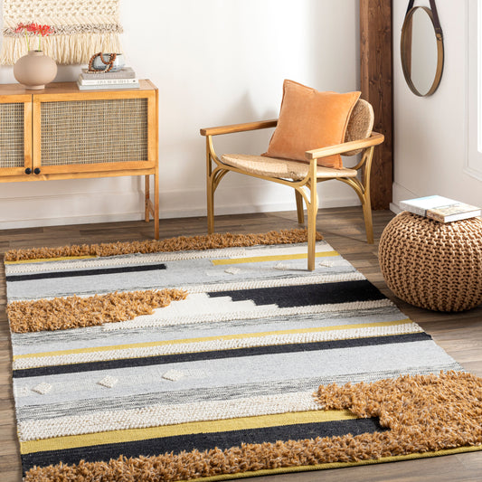 Yuva YUV-2301 2' x 3' Handmade Recyled Accent Rug