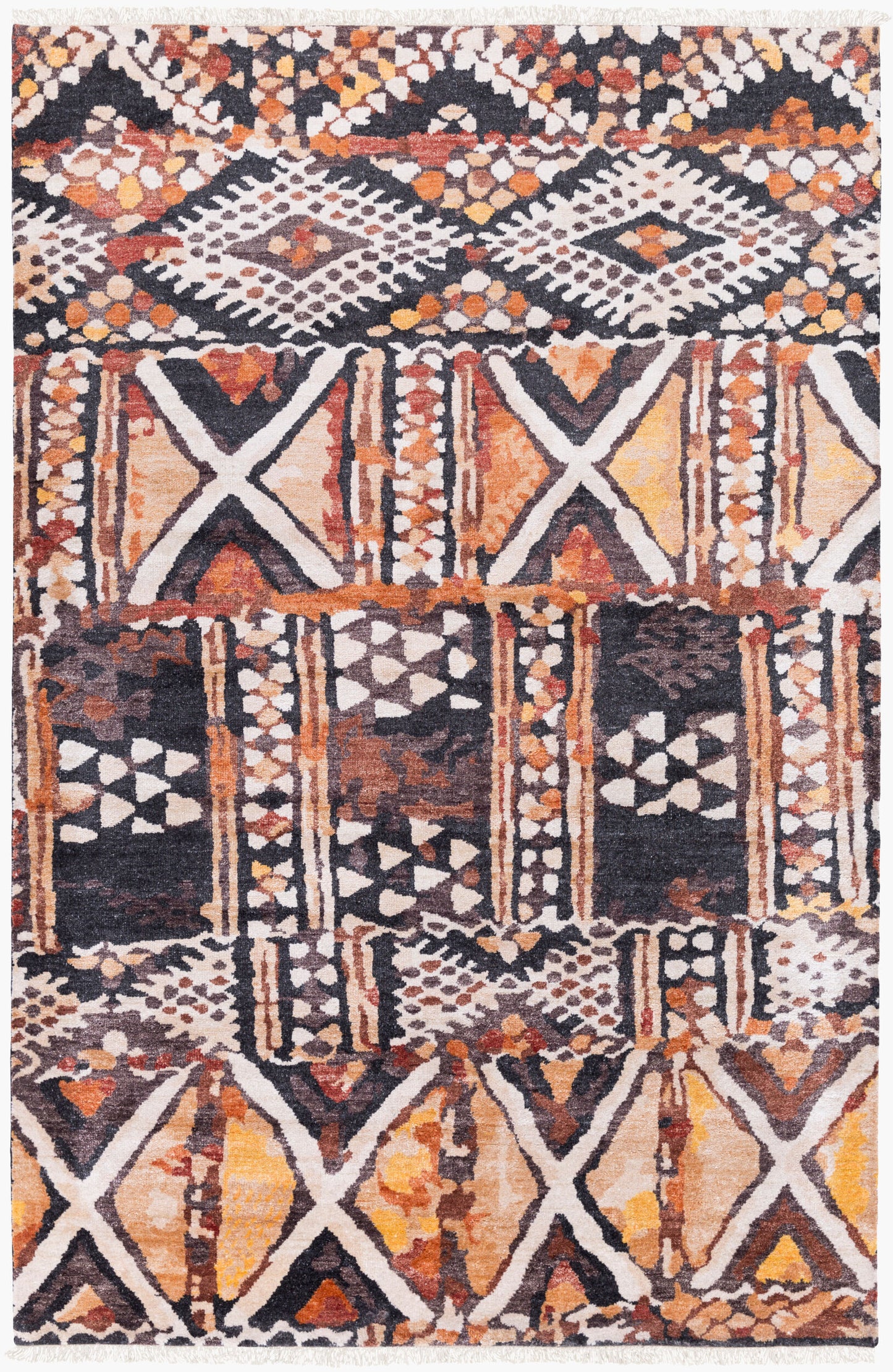 Zambia ZAM-1001 2' x 3' Handmade Faux Silk Accent Rug