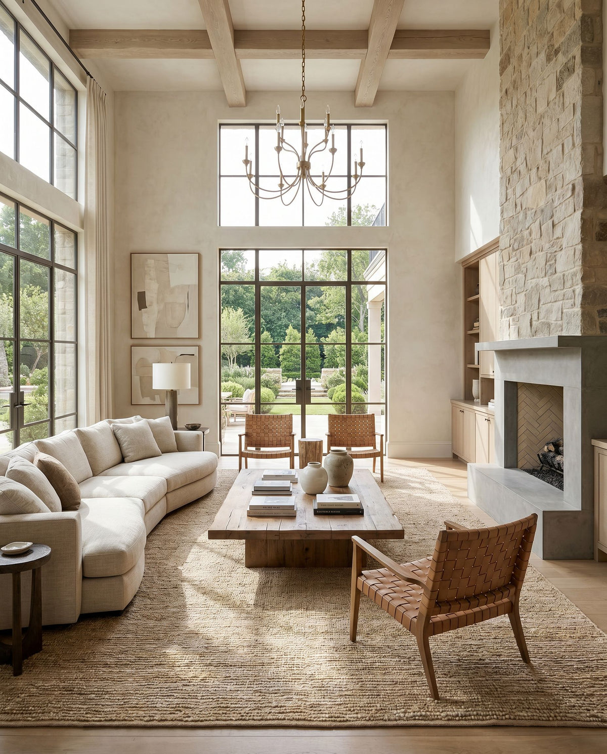 Continental COT-1931 Hand Woven Rug styled in an elegant designer living room — hand woven cottage area rug in tan tones
