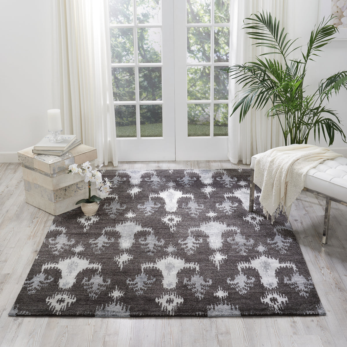 Silk Shadows SHA09 Grey Knotted Rug