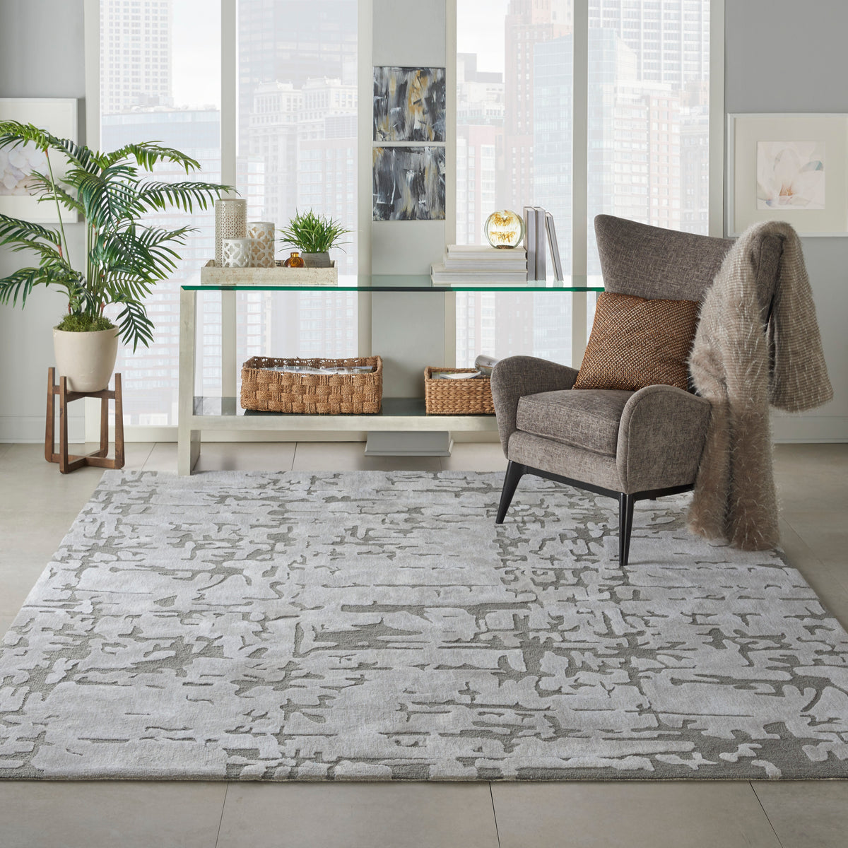 Symmetry SMM03 Ivory/Taupe Tufted Rug