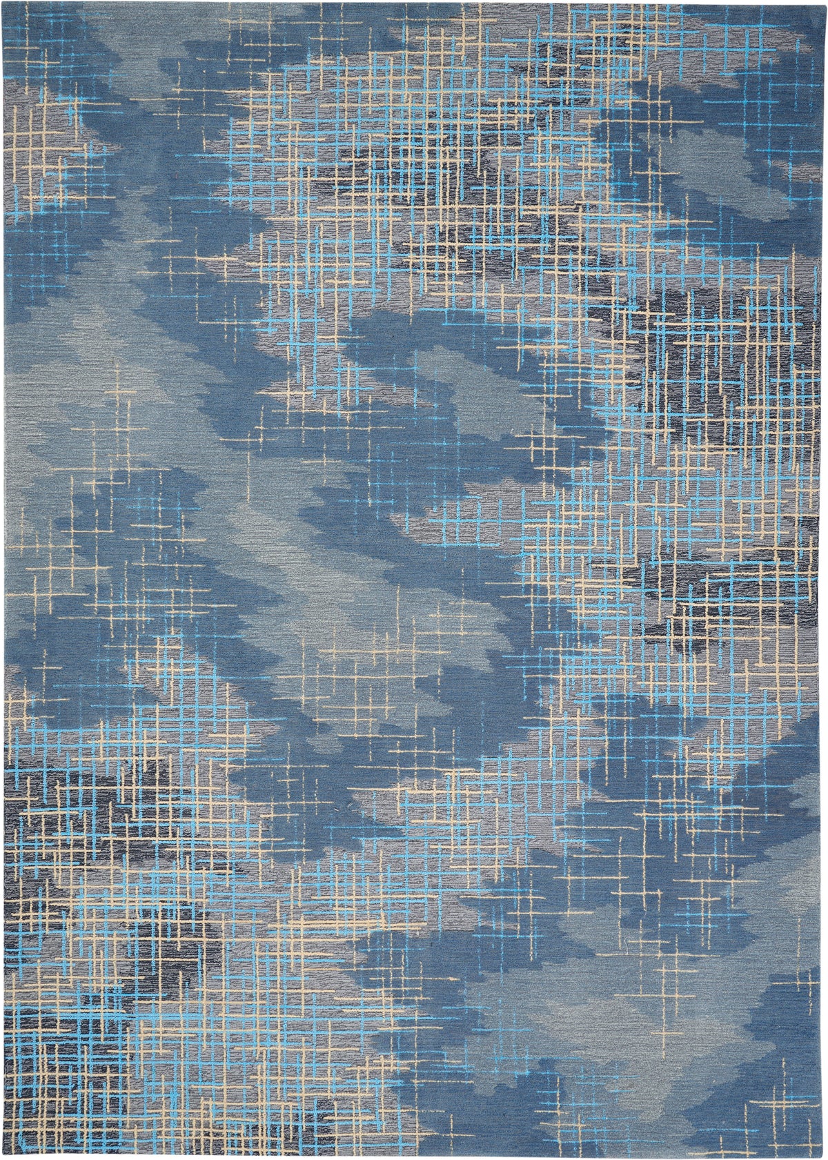 Symmetry SMM08 Blue Beige Tufted Rug
