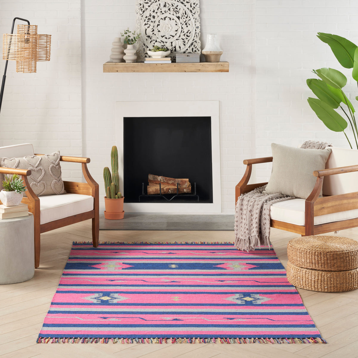 Baja BAJ01 Pink/Blue Woven Rug