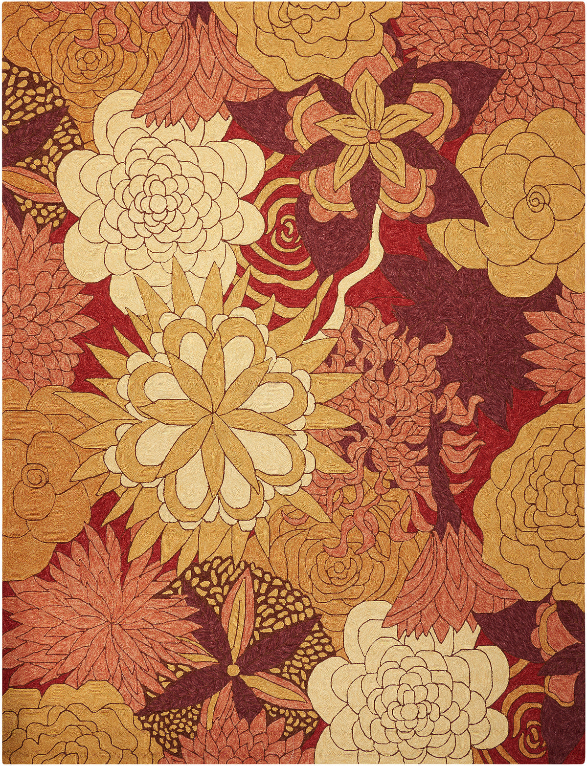 South Beach SOU07 Spice Hooked Rug