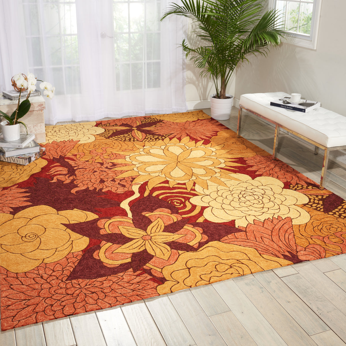 South Beach SOU07 Spice Hooked Rug