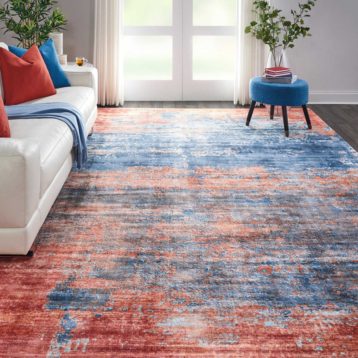 Safari Dreams KI374 Blue Brick Loomed Rug