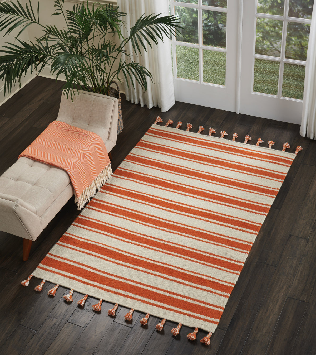 Rio Vista DST01 Ivory/Orange Woven Rug