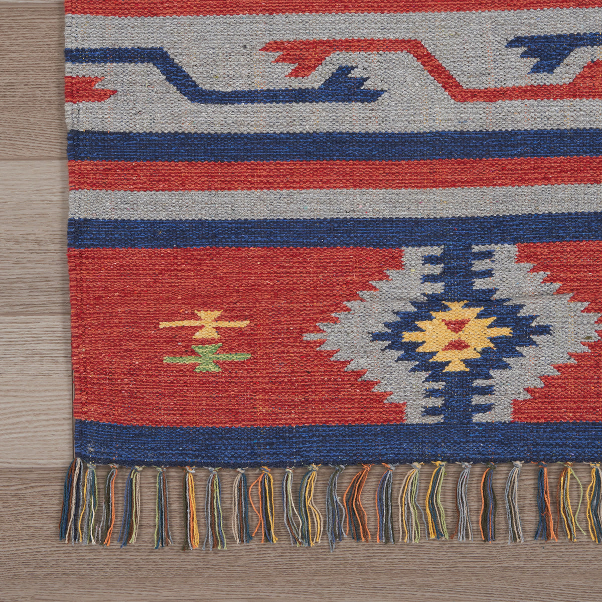 Baja BAJ03 Blue Red Woven Rug