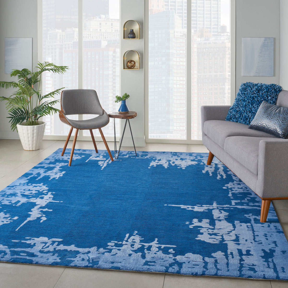 Symmetry SMM02 Navy Blue Tufted Rug