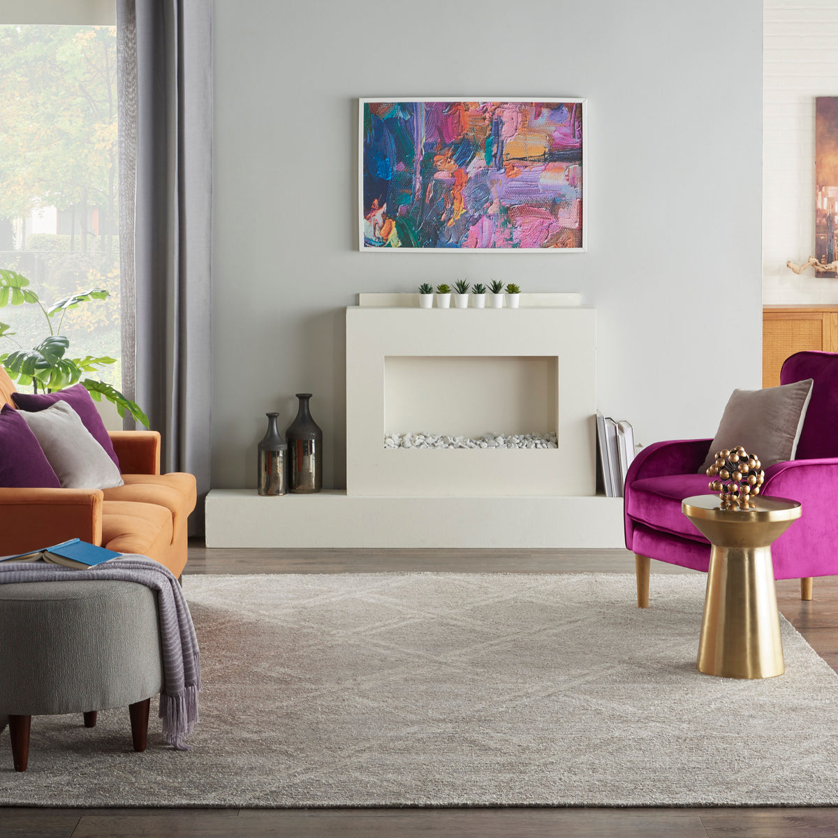 Venosa VSN01 Grey Ivory Tufted Rug