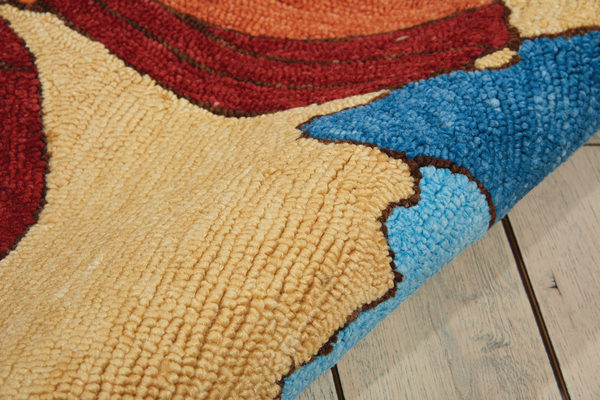 South Beach SOU04 Sand Hooked Rug