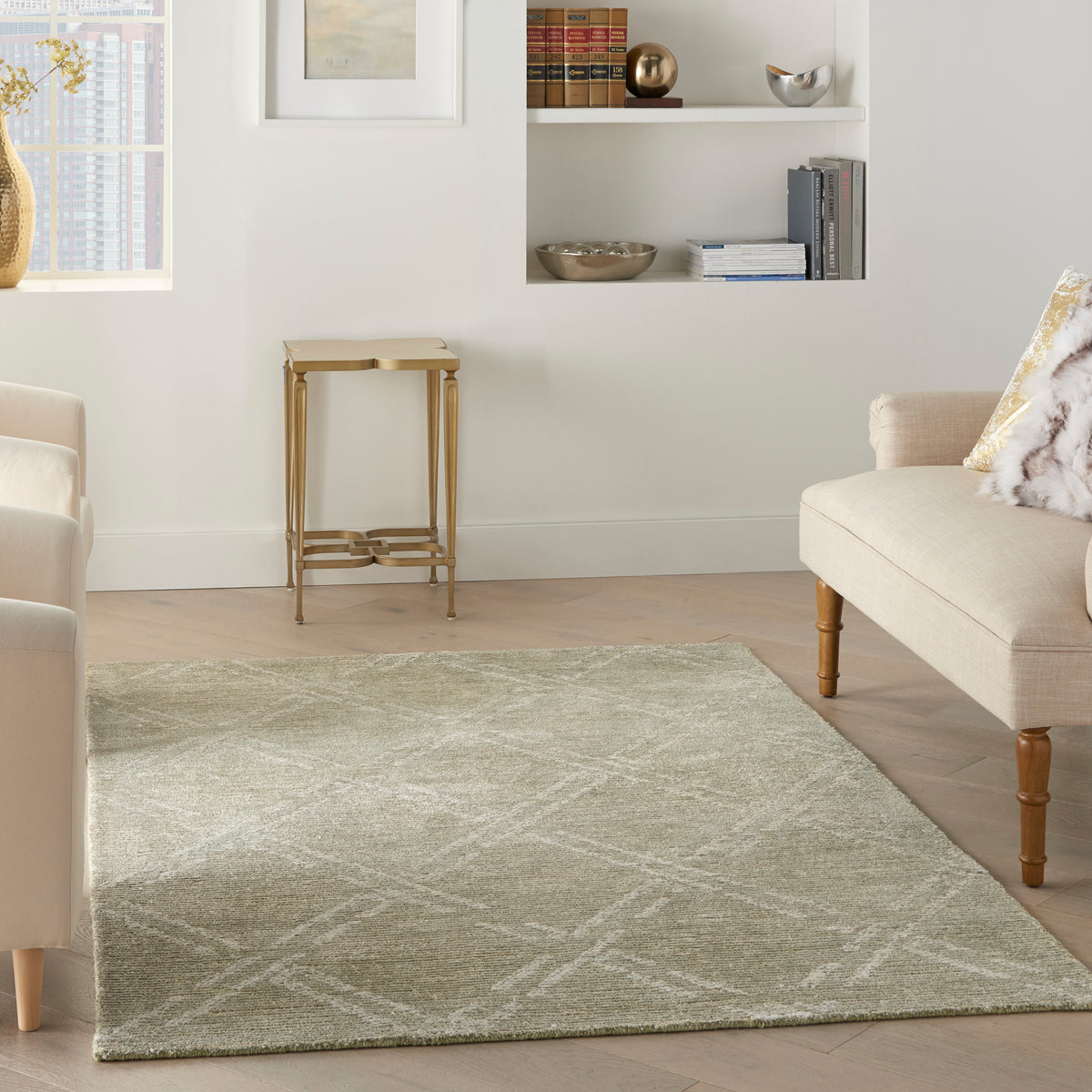 Venosa VSN01 Green Ivory Tufted Rug