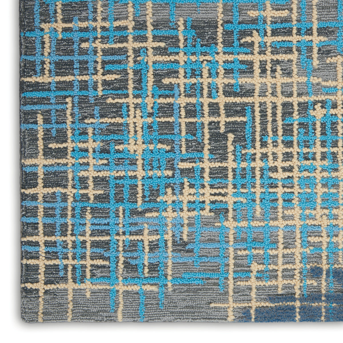 Symmetry SMM08 Blue Beige Tufted Rug
