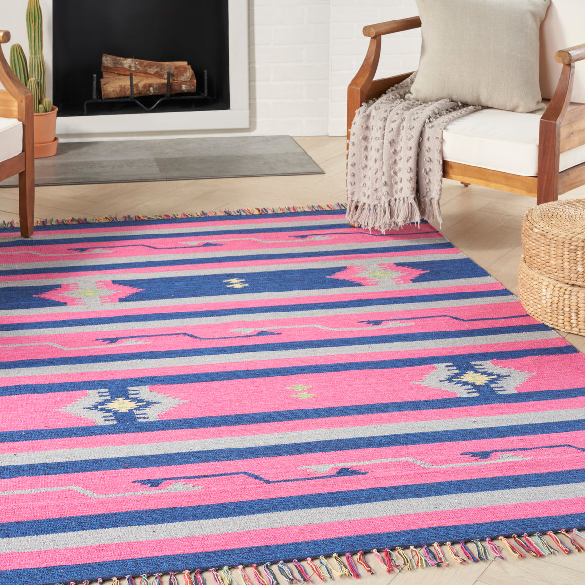 Baja BAJ01 Pink/Blue Woven Rug