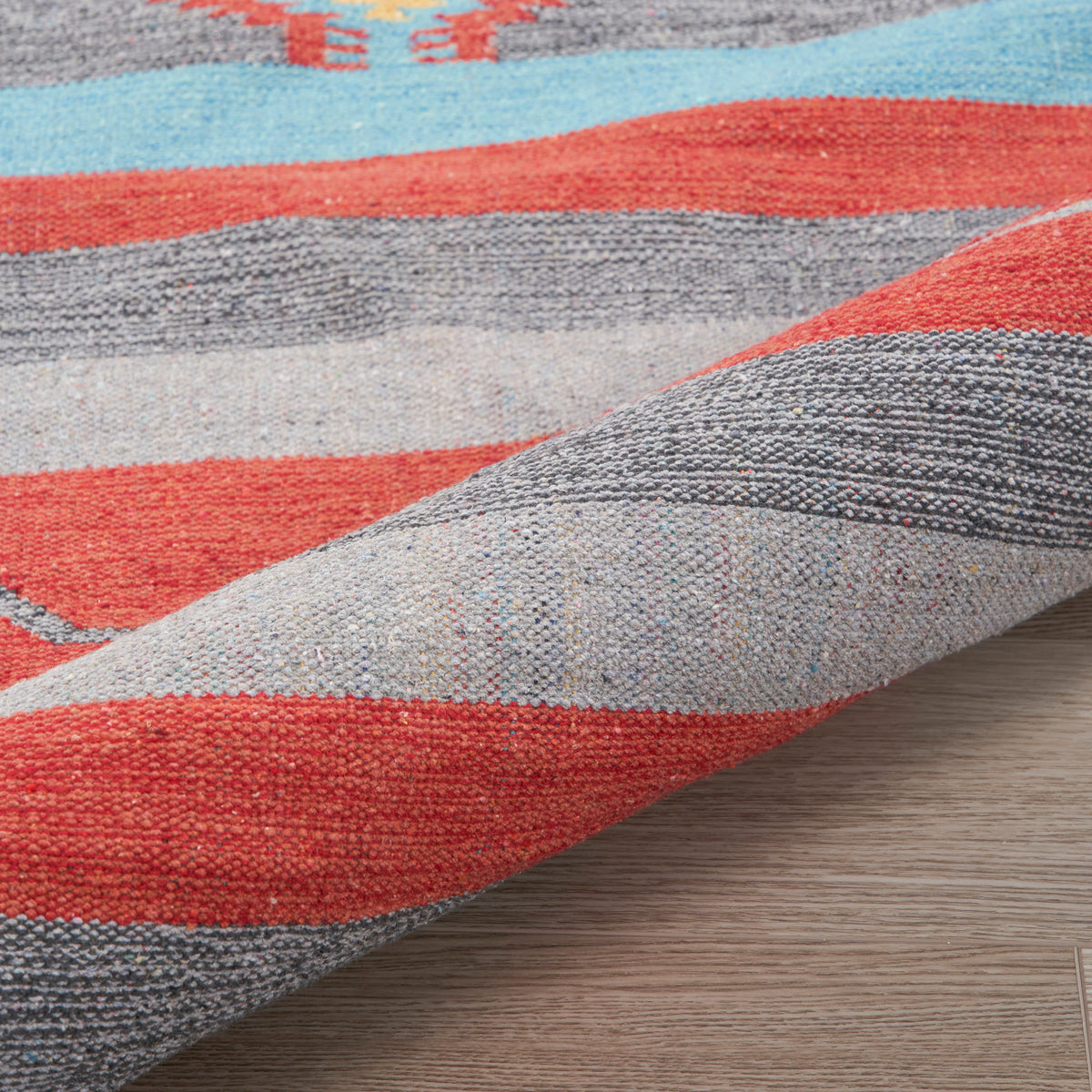 Baja BAJ01 Grey Red Woven Rug