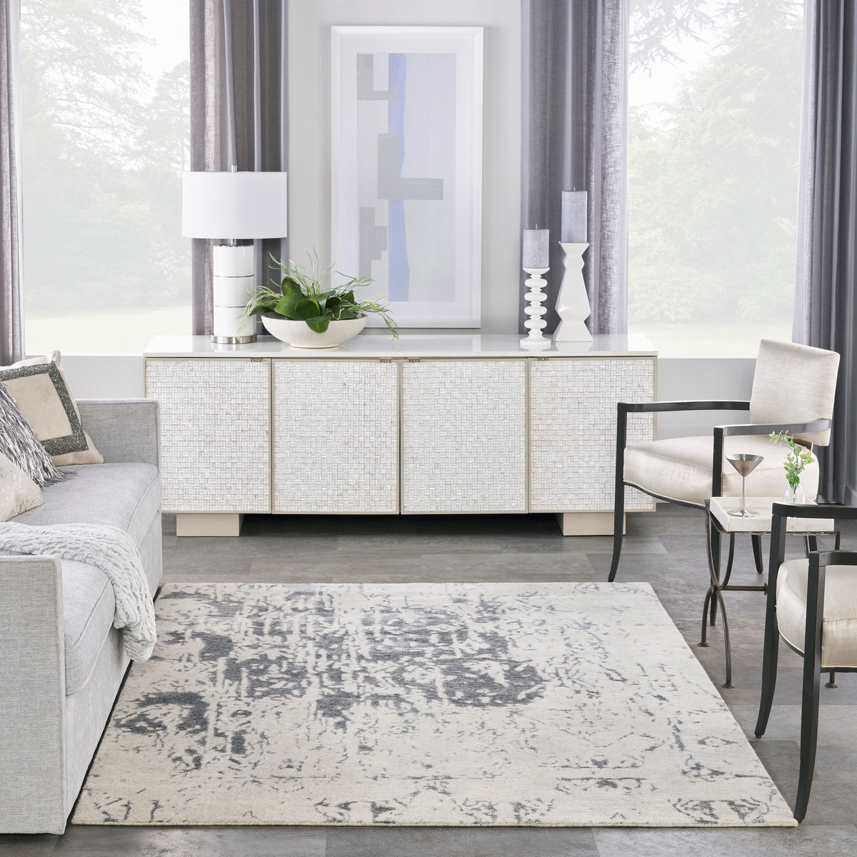 Silk Shadows SHA10 Sterling Knotted Rug