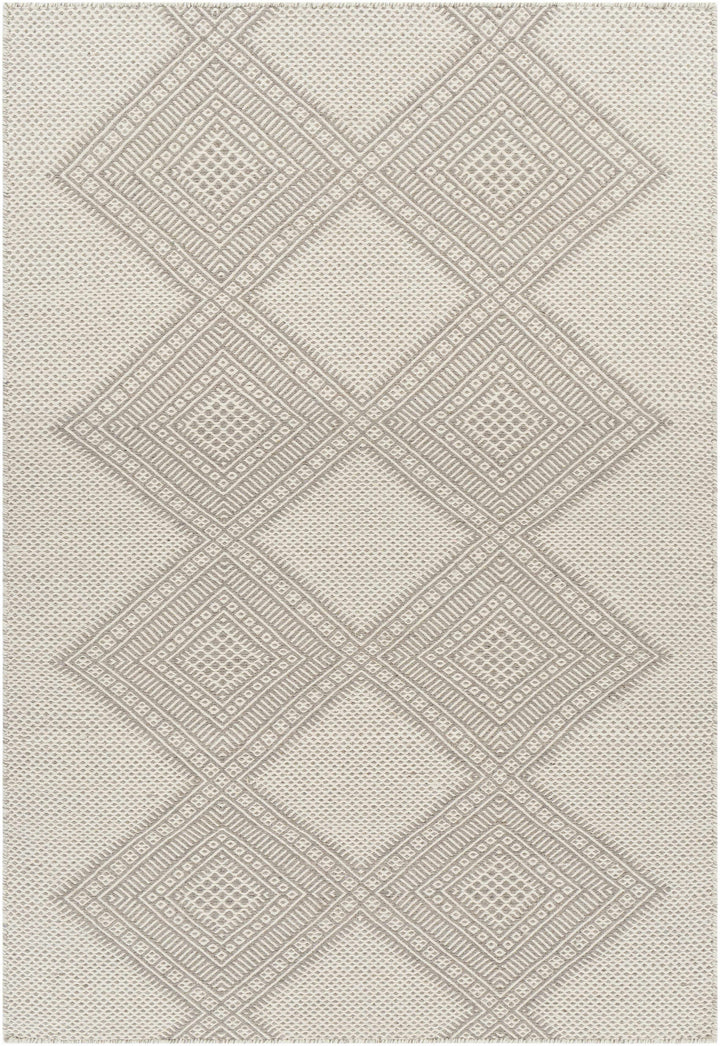 Gray Hand Woven 100% Wool Global Rectangle Handmade rug, Indoor use only, no fringe, non-washable. runner also available