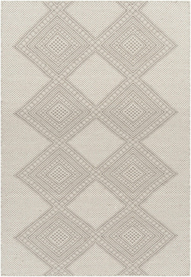 Gray Hand Woven 100% Wool Global Rectangle Handmade rug, Indoor use only, no fringe, non-washable. runner also available
